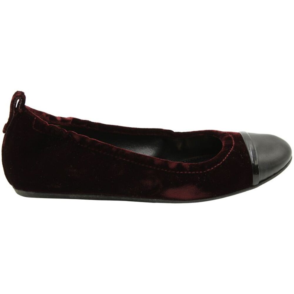 Lanvin Two Tone Ballet Flats in Burgundy Velvet